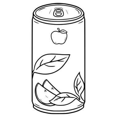 Elma çayı resimli el çizimi taslak vektörü içmeye hazır.