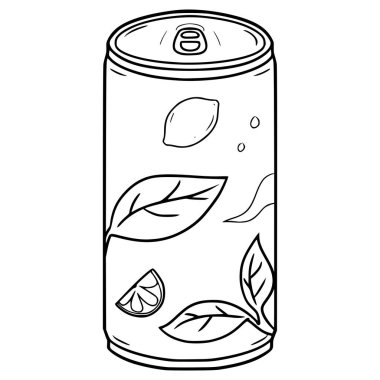 limon çayı resimli el çizimi taslak vektör içmeye hazır