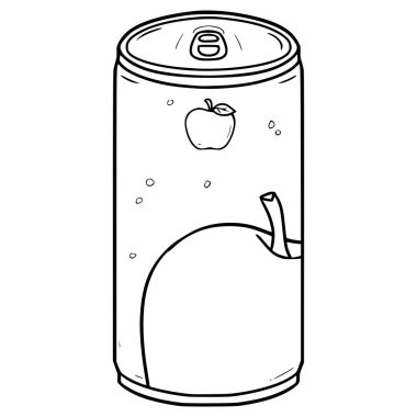 Elma suyu resimli el çizimi taslak vektörü içmeye hazır.