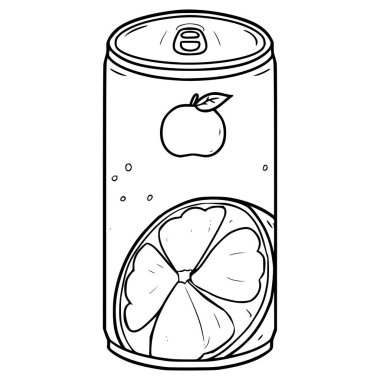 Portakal suyu resimli el çizimi taslak vektörü içmeye hazır