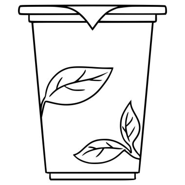 Mühürlü fincan çayı çizimi el çizimi taslak vektör