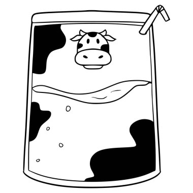 süt kesesi illüstrasyon el çizimi ana hatlı vektör