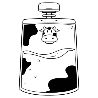 süt kesesi illüstrasyon el çizimi ana hatlı vektör