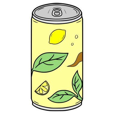 limon çayı içilmeye hazır el çizimi izole vektör