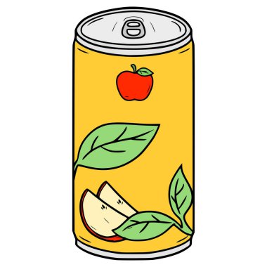 Elma çayı içilmeye hazır, el çizimi izole vektör