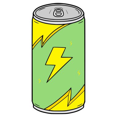 Enerji içeceği çizimi elle izole edilmiş vektör