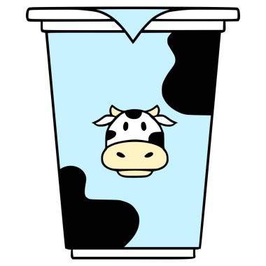 Mühürlü kupa sütü çizimi elle izole edilmiş vektör