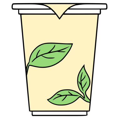 Mühürlü fincan çayı çizimi el izole edilmiş vektör