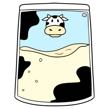 süt kesesi resimli el izole edilmiş vektörü çizdi