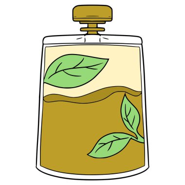 Çay içilen kese çizimi el çizimi izole vektör