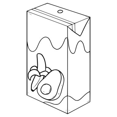 avokado muzlu karton çizim el çizimi taslak vektörü içmeye hazır.