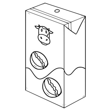 Latte kutusu çizilmiş el çizimi taslak vektörünü içmeye hazır.