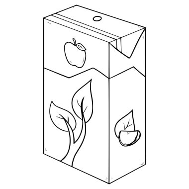 Elma çayı kutusu çizilmiş çizim el çizimi vektörünü içmeye hazır.