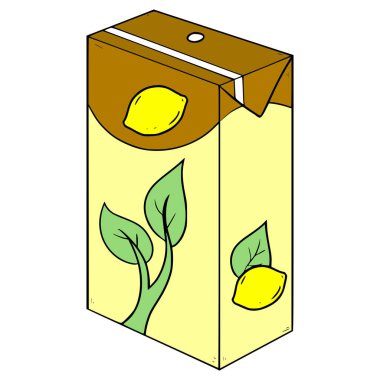 limon çayı karton çizim el çizimi izole vektör içmeye hazır