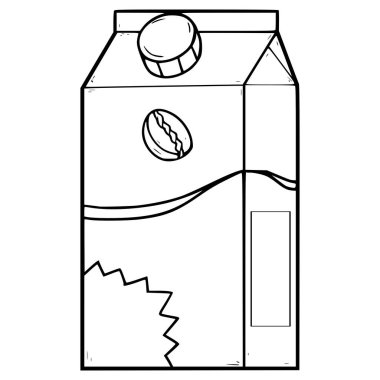 Kahve kutusu resimli el çizimi taslak vektörü içmeye hazır.