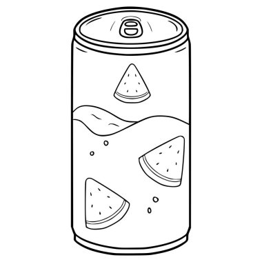 Karpuz suyu içmeye hazır. El çizimi taslak vektör.