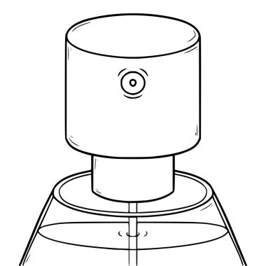 Parfüm nozülü illüstrasyon el çizimi ana hat vektörü