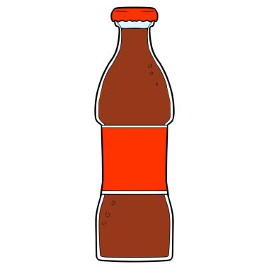 Soda şişesi çizimi elle izole edilmiş vektör