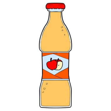 Elma sodası illüstrasyonu elle izole edilmiş vektör