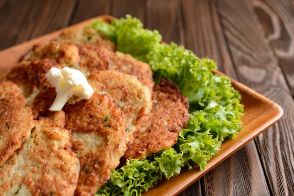 Vegetarische bloemkool pannenkoeken — Stockfoto