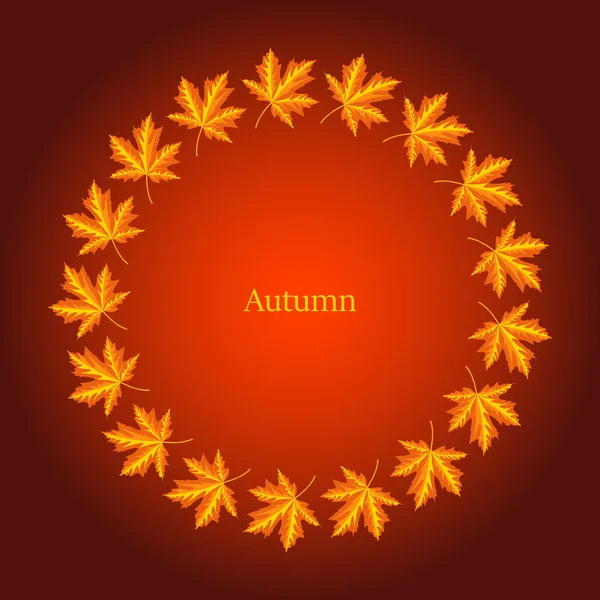 Round frame with autumn leaves. — Stock Vector