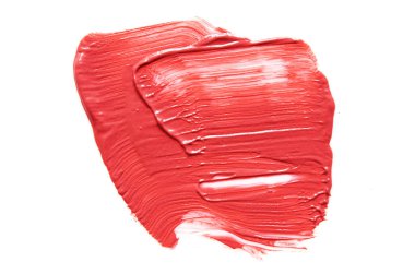 Ruj izi, beyaz arka planda izole edilmiş. Moda ve güzellik endüstrisi kavramı.