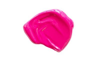 Beyaz arka planda izole edilmiş pembe ruj veya akrilik boya lekesi. - Görüntü