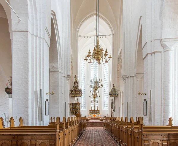 Nave Alta Brillante Catedral Gótica Haderslev Dinamarca Agosto 2021 — Foto de Stock