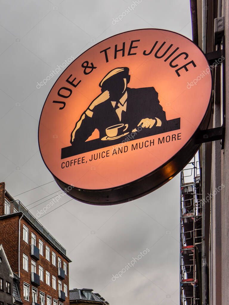 Sign of a Danish coffee shop founded by Kasper Basse, Copenhagen, Sepember 21, 2017