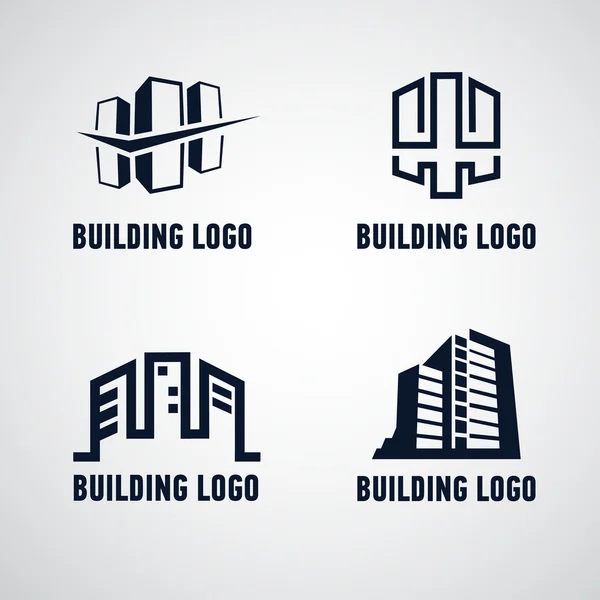 Colección de letreros e iconos del edificio. Logotipo del edificio . — Vector de stock