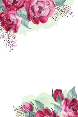 suluboya çiçek çerçevesi