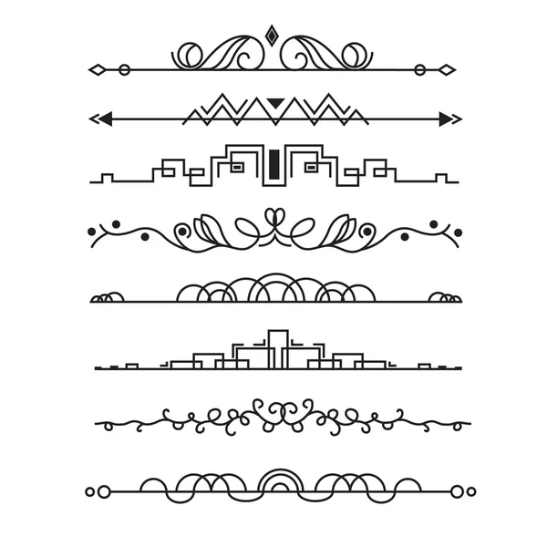 Decorare e testo turbinii. Elementi decorativi geometrici . — Vettoriale Stock