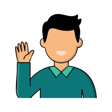 Kullanıcı Tasarımı için Erkek Çizgi Rengi İllüstrasyon Simgesi Vektörü