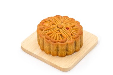 Mooncake ahşap plaka üzerinde