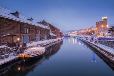 Otaru kanal kış akşamları