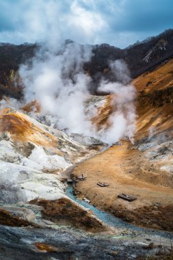 Jigokudani veya Noboribetsu cehennem Vadisi