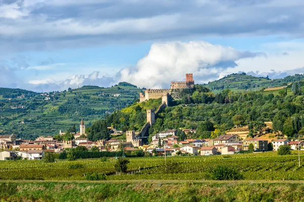 Antiguo castillo en la montaña en Italia — Foto de Stock