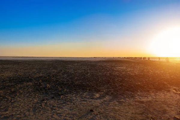 Lago Salato Secco Tramonto — Foto Stock