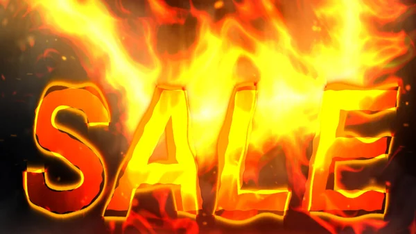 Sale Lettering Fiery Background Hot Sale — Stock Photo, Image