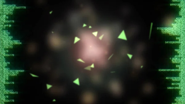 Технофон Рамка Зеленых Чисел Летающих Треугольников — стоковое фото
