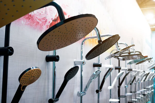 Shower Heads Glossy Shower Ceilings Bathroom — Stock Photo, Image