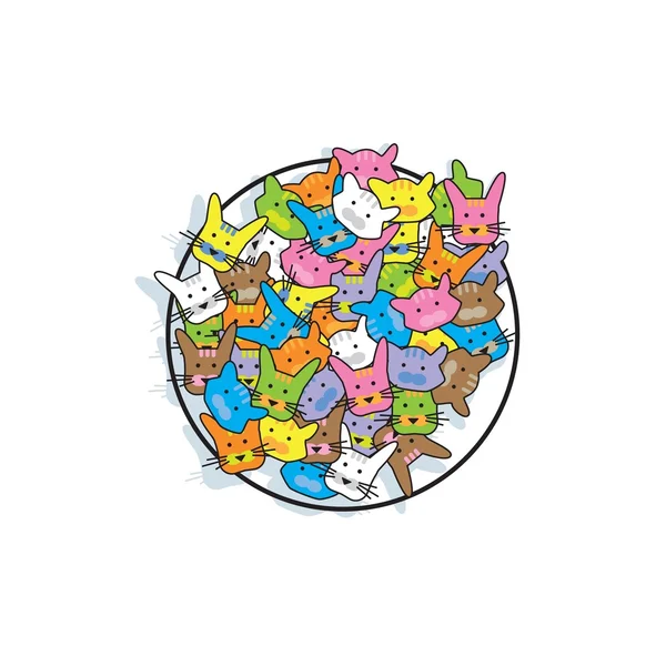 Kedi ve tavşan vektör desen