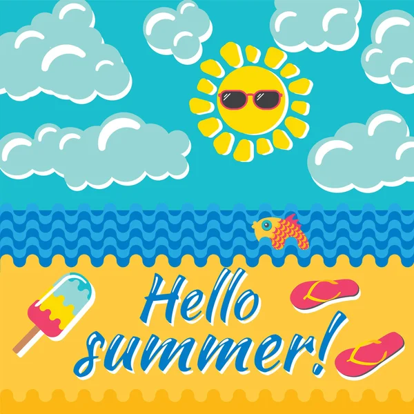 Hello summer time. — Stock Vector