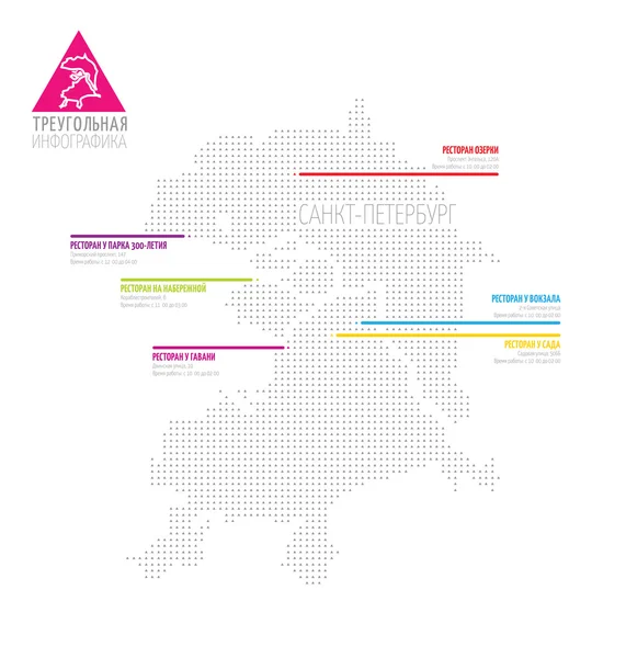 Harita Saint Petersburg üçgen noktası vektör