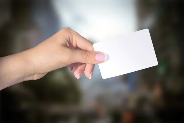 Ziyaret kart tutan el