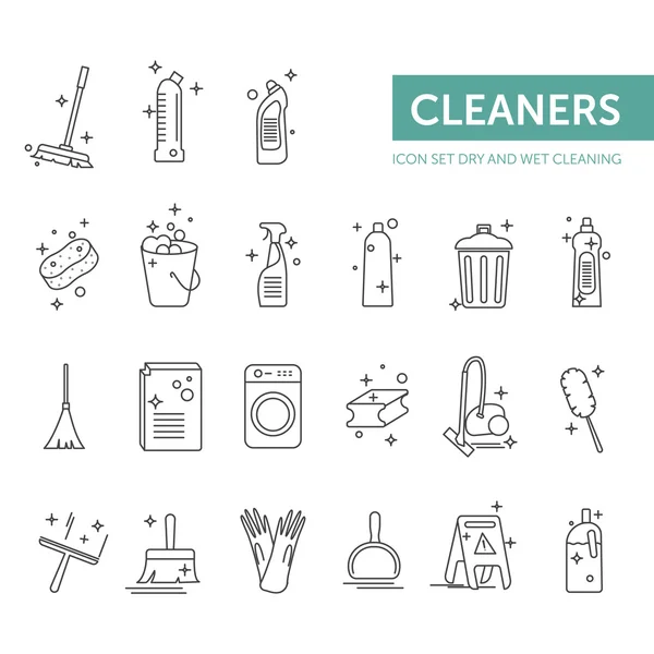 Kuru ve ıslak temizlik Icon set