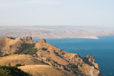 Dağ kıyı şeridi sabah Kırım '