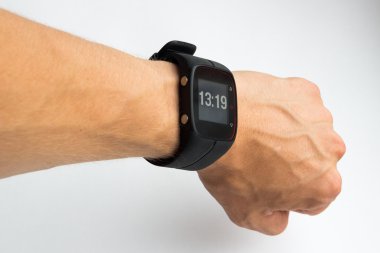 Saat taraftan akıllı. Beyaz arka plan