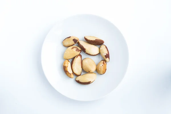 Brazil nuts on a white background — Stock Photo, Image
