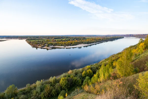 Wide river from the height of the autumn — Stock Photo, Image